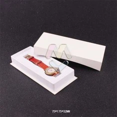 Wit Watch Box deksel en basishorlosie -opbergkas