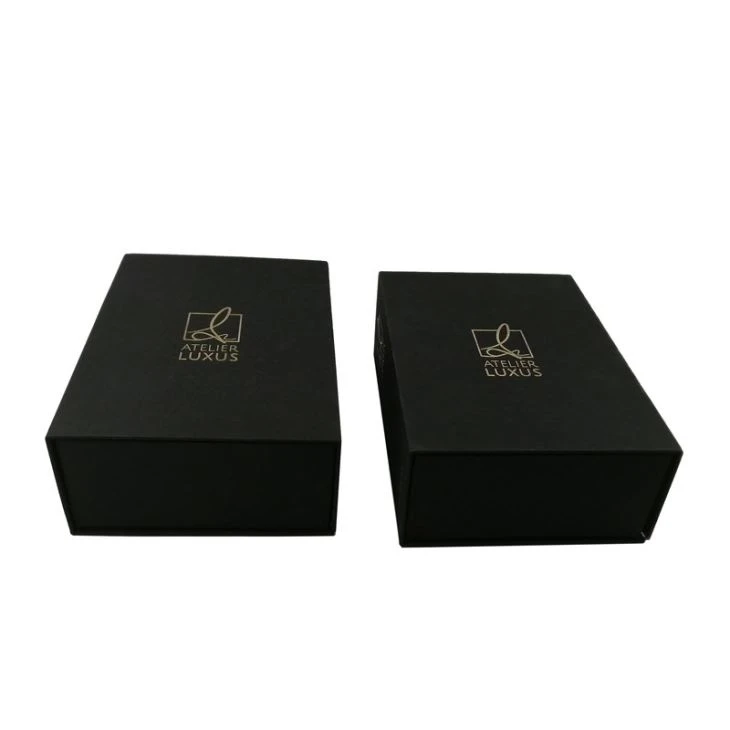 Magnetic Gift Box Black Fabric Paper Cardboard Box